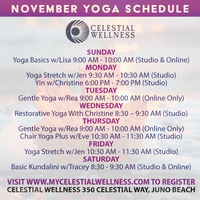 Yoga schedule